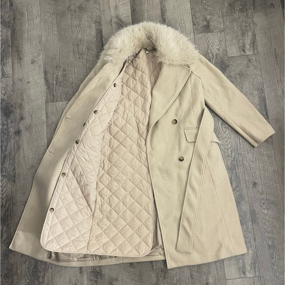 Banana Republic Fur Collar Tie-Waist Women's Coat